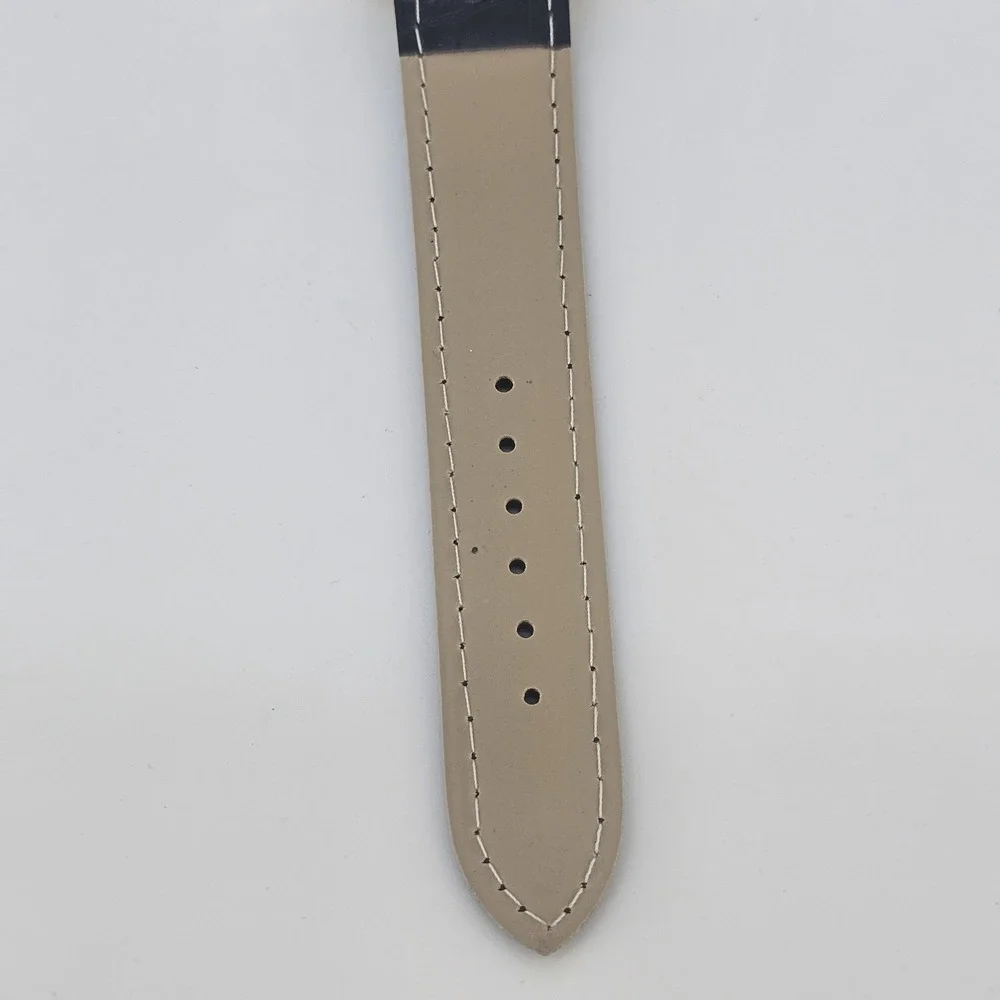Men's Analog Watch 38MM Black Dial Black Faux Leather‎ Bands New Battery